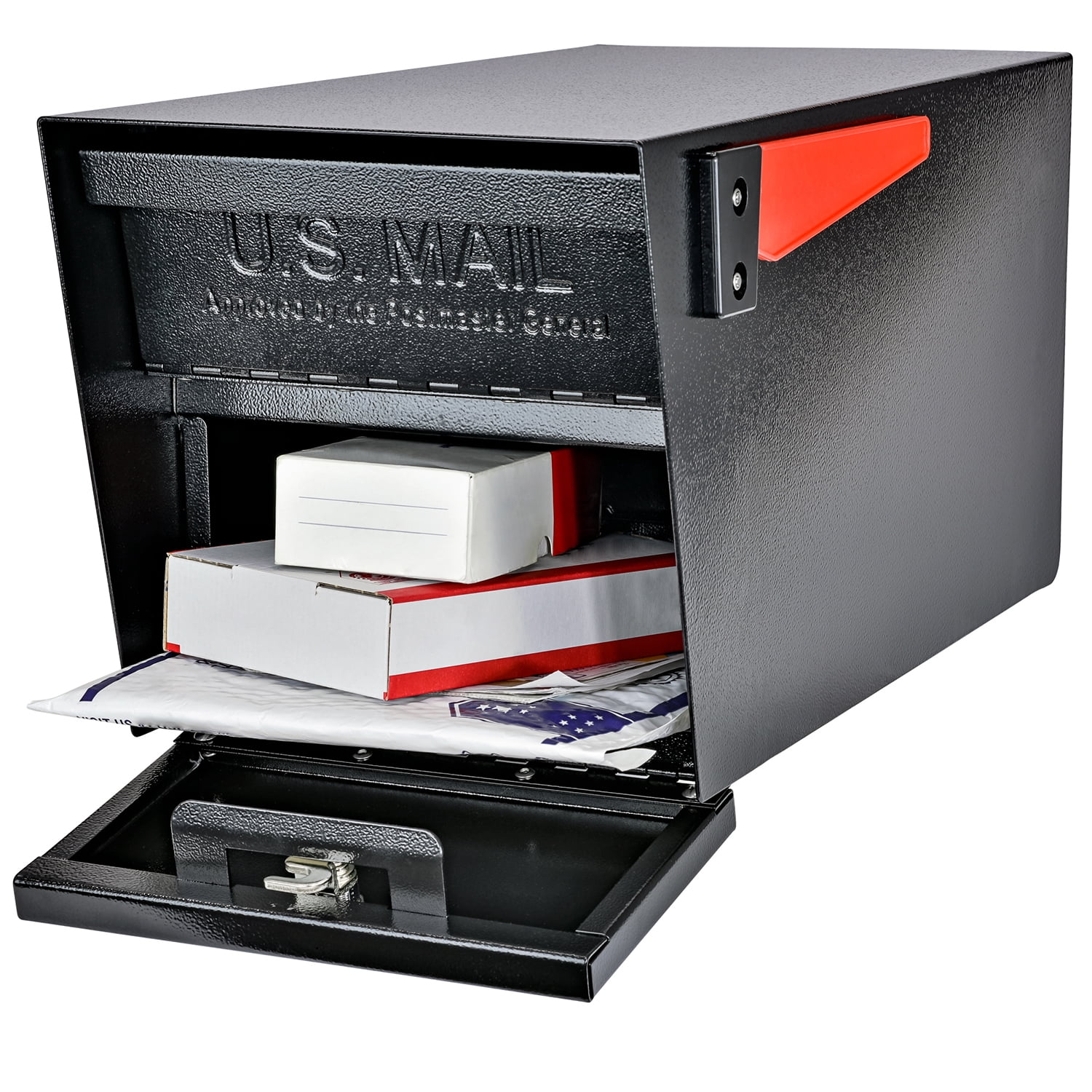 Mail Manager Street Safe Latitude Locking Security Mailbox (Front & Rear Access), Black