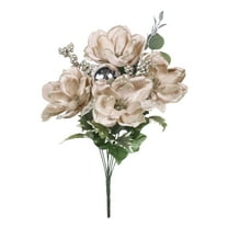 19.5-inch Artificial Silk Gold Magnolia Mixed Holiday Bouquet, for Indoor Use, by Mainstays