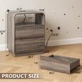 thumbnail image 2 of FANRAL Set of 2 Modern 2 Drawer Nightstands with Charging Station,Wooden Bedside Table End Table with Curved Silhouette & Metal Handles,Gray Night Stand, 2 of 6