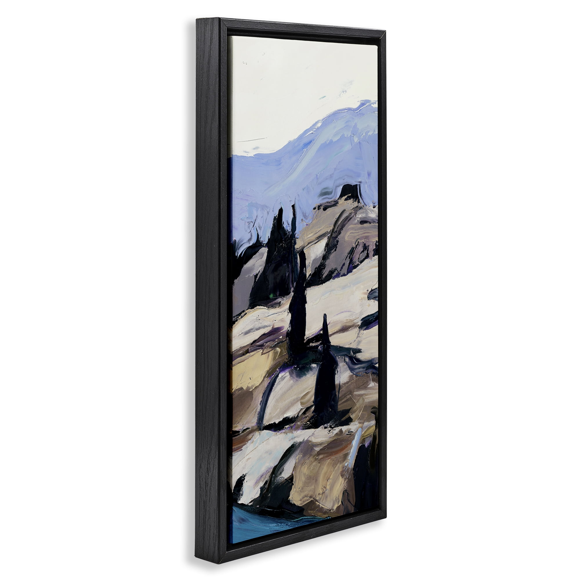 Stupell Industries Nature Scene Visage Landscape & Nature Painting Black Floater Framed Canvas Art Print Wall Art, 11 x 25