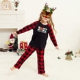thumbnail image 3 of GRNSHTS Matching Family Pajamas Sets Christmas Matching Holiday Pjs Letter Print Top and Plaid Pants Sleepwear (Plaid-2/3T), 3 of 8
