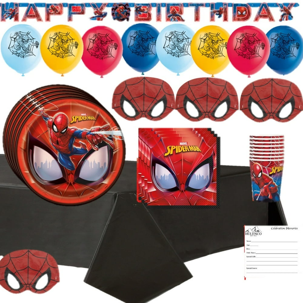 Spiderman Birthday Party Supplies for 16 Guests - Walmart.com - Walmart.com