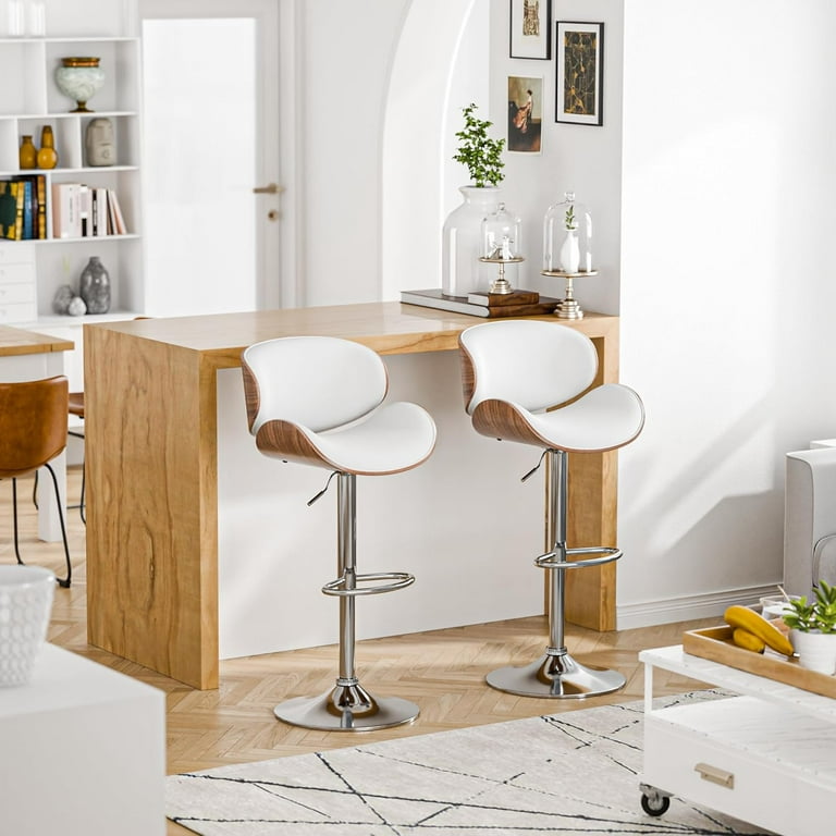 Yafiti Bar Stool Adjule Swivel Stools Set Of 2 Mid Century Modern Pu Leather Upholstered Counter Barstools Kitchen Island Chair With Back