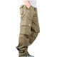 thumbnail image 3 of Pantalones largos de moda para hombre, casuales, de color sólido, con cremallera y bolsillos, elásticos, informales, para hombre., 3 of 4