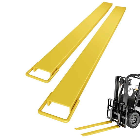 Yiwa 60" Forklift Extensions for 4.5" Forks, Heavy Duty Steel Pallet Fork Extensions with Tool-Free Installation for Forklifts, Tractors & Skid Steers