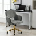 thumbnail image 7 of Duhome Elegant Lifestyle Home Office Chair Desk Chair Fabric with Hollow Mid-Back Backrest Cream Light Grey, 7 of 7