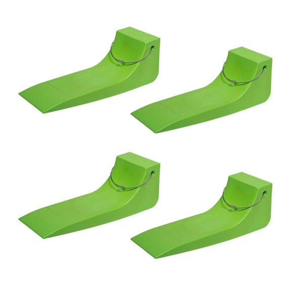 (4 Pack) 16"x5.5" Tire Skates for Tow Truck - Heavy-Duty Neon Safety Green Tire Skates for Car Hauler, Flat Bed, Wrecker, Rollback, Carrier Safety (High Visibility)