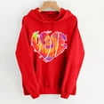 thumbnail image 2 of Women's Sweatshirt Valentine's Day Print Hoodies Long Sleeve Sweatshirts Hooded Pullover Tops with Pocket Hooded Sweatshirts Casual Hoodie, 2 of 6