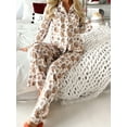 thumbnail image 3 of JYYYBF Women Christmas Pajamas Lounge Set Santa Christmas Tree Print Long Sleeve Tops and Pants 2 Piece Loungewear Outfits, 3 of 8