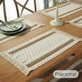 thumbnail image 6 of Coloody Farmhouse Table Runner Natural Burlap Table Runner Handmade Burlap Weave Table Runners Placemat, 11.8 x 118 inch (Brown), 6 of 8
