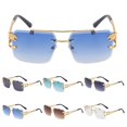 thumbnail image 4 of Gafas de sol con decoración de Cheetah Retro Para hombre y mujer, anteojos de sol sin montura, de Metal, Steampunk, a la moda, de verano, UV400, 4 of 5