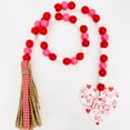 thumbnail image 6 of Valentine's Gift Valentine's Day Wooden Bead Garland with Tassel Gnome Car Heart Tags Farmhouse Rustic Natural Beads Jute Rope Wedding Party Home Decor Gifts, 6 of 9