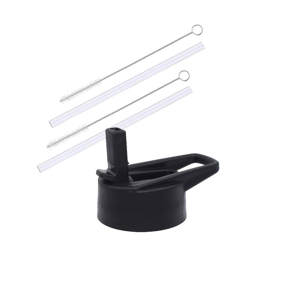 Wide Mouth Straw Lid Set Compatible with Hydro Flask Sports Water Bottle 1 Lid, 2 Straw, and 2