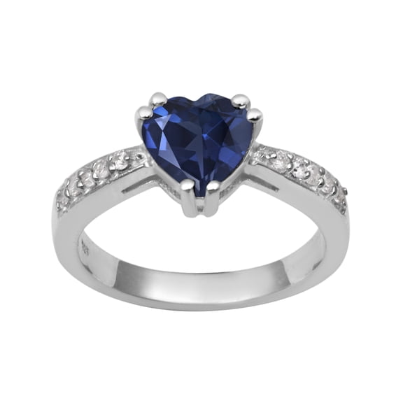Mooneye 8mm Blue Sapphire 925 Sterling Silver Solitaire Women Promise Valentines Day Gift Ring