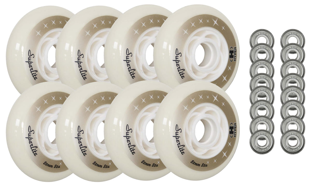 HYPER Inline Wheels SUPERLITE 8-PACK WITH BEARINGS 84MM 82A WHITE 