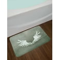 thumbnail image 2 of Grunge Bath Mat, Old-Fashion Coat of Arms Wings in front of Cracked Dirty Wall Royal Insignia Design, Non-Slip Plush Mat Bathroom Kitchen Laundry Room Decor, 29.5 X 17.5 Inches, Grey White, Ambesonne, 2 of 2