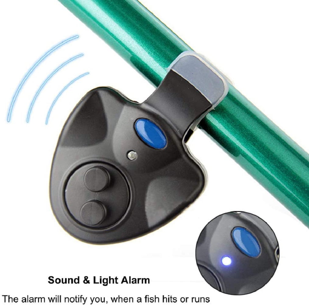 10x LED Night Fishing Bite Alarm Electronic Rod Tip Strike Alert Light Us Stock! 
