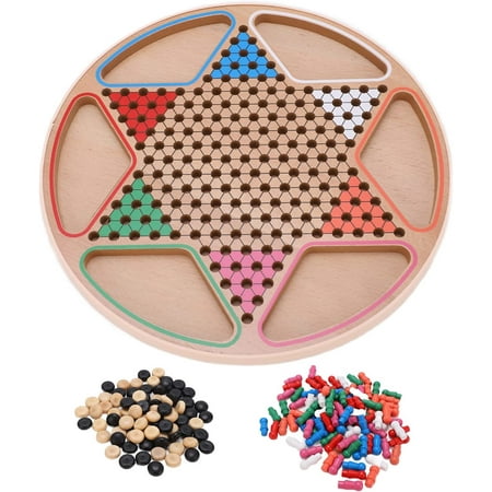 2 in 1 Checkers Wooden Chinese Checker Game Board Game Educational ...