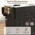 thumbnail image 5 of ANPOO Large Kitchen Island with Extendable Dining Table and Power Outlet, Rolling Kitchen Island Cart on Wheels with 2 Storage Cabinets & 2 Drawers & 3 Spice Racks, Island Table for Kitchen, 5 of 9