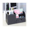 thumbnail image 4 of Estructura de madera de cuero multifunción escritorio organizador de papelería caja de almacenamiento bolígrafo/lápiz, teléfono celular, tarjetas de presentación comercial soporte de, 4 of 5