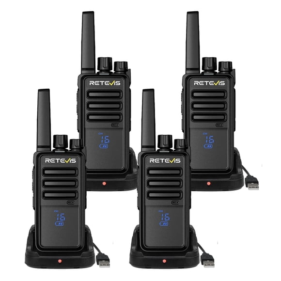 Walkie Talkies Retevis RT68H de largo alcance, paquete de 4, 1200 mAh