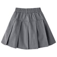 thumbnail image 5 of Krdevn Girls Pleated School Uniform Skirt, Elastic Waist Kids A-Line Skort, Casual Solid Color Mini Skirt for Students,Grey, 5 of 6