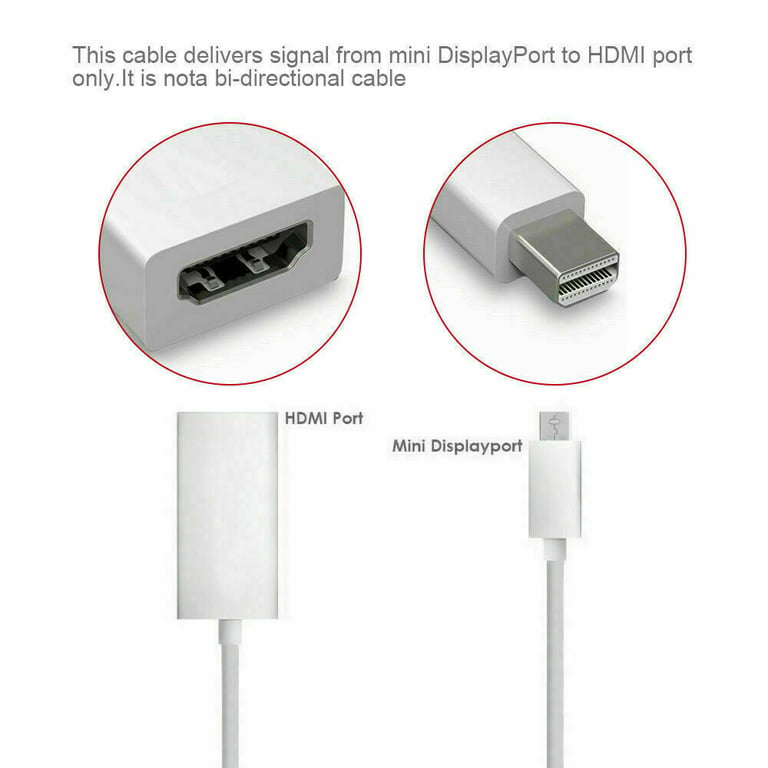 Kærlig Skrøbelig ejer Mini Display Port DP Thunderbolt to HDMI Adapter Cable For Macbook Pro Air  Mac - Walmart.com