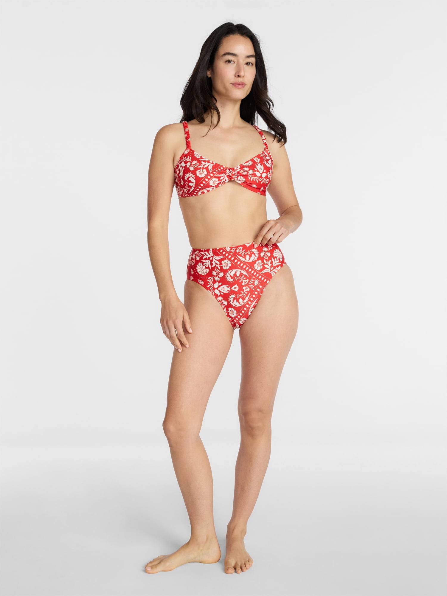 Time and Tru Women's and Women's Plus High Waisted Bikini Bottoms, Sizes XS-3X