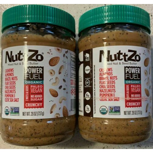 2 PACK Nuttzo ORGANIC Nut & Seed Butter Flax Chia Seed Cashew Almond