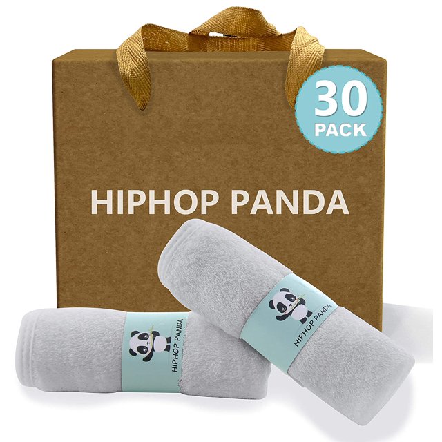HIPHOP PANDA Toallitas para bebé, rayón hecho de bambú, toalla de baño suave y absorbente para recién nacido, toallitas naturales para piel delicada, registro de bebé como ducha (paquete de 6)