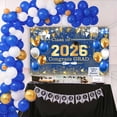 thumbnail image 3 of 5.9x3.6FT Blue and Gold Graduation Backdrop Congratulations Graduate Background Blue Gold Class of 2026 Prom Graduation Party Decorations Banner Supplies Photo Booth Props, 3 of 7