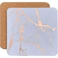 thumbnail image 3 of Dainty Home Marble Cork Table Set With 4 Foil Printed Marble Granite Designed Thick Cork Textured 12" x 18" Rectangular Placemats and 4 Square Coasters 4" x 4" in Rose Gold, 3 of 4