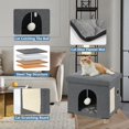 BRIAN & DANY Foldable Cat Bed for Indoor Cats, Large Cat Cube for Pet Cat House with Cat Scratch