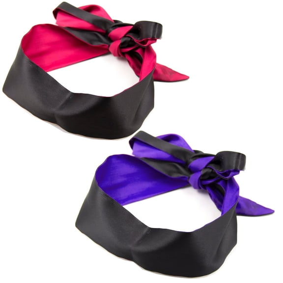 AlevRam 2 Pack Satin Sleep Eye Mask, Soft Adjustable Blackout Eye Mask for Sleeping, Travel Nap Eye Cover for Women Men