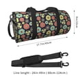 thumbnail image 4 of Xecao Daisies Flowers print Round Travel Duffel Bag is a foldable gym bag with an inner pocket, perfect for travel sports, 4 of 8