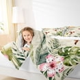 thumbnail image 4 of jejeloiu Kawaii Cute Hummingbird Twin Comforter Sets,Tropical Monstera Leaf Bedding Set For Girls Teens Reversible 2-Piece, 4 of 8