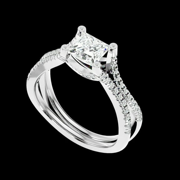 2.20 Ct Beautiful Princess Cut Moissanite Diamond (D/VVS1) Engagement Ring for Girls in 14K White Gold Size 7 by Diamond-Capitals