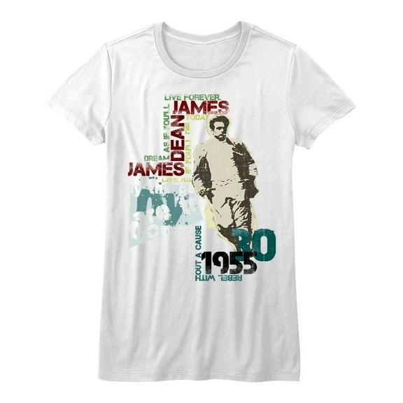James Dean Dean Typography White Junior Women's T-Shirt