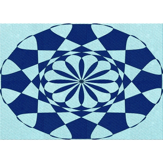 Ahgly Company Machine Washable Indoor Rectangle Transitional Blueberry Blue Area Rugs, 7' x 9'