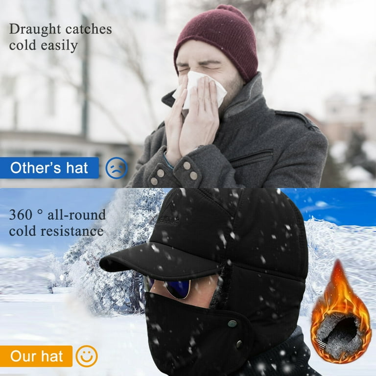 Refrigiwear Fur Trapper Insulated Winter Hat with Face Mask