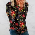 thumbnail image 2 of Pompotops Mode Femmes Imprimé Manches Longues Confortable Respirant Sweat-Shirt Col Rond Liquidation, 2 of 5