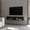 Black, variant on White central floating media unit / Provide ample space for media devices