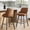 Brown, variant on Spruce & Spring Swivel Counter Stools Set of 2, Modern Faux Leather Bar Stools with Back and Arms, Diamond Stitch Upholstered Kitchen Island Chairs, Matte Black Metal Legs, Counter Height, Brown