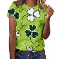 thumbnail image 2 of GILIGEGE Womens St Patricks Day Shirt Graphic Tees for Women Short Sleeve Funny Saint Patrick's Tunic Tops Crewneck Lucky Irish Shamrock Graphic Tees Tops Women's T-Shirts Saint Patricks Day T-Shirt, 2 of 5