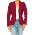 thumbnail image 6 of MOA COLLECTION Women's Casual Solid Office Work Wear Long Sleeve Fitted Open Front Blazer Jacket, 6 of 8