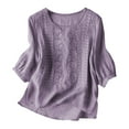 thumbnail image 6 of Shirts For Women Fashionable Casual Solid Color Pleated Cotton And Linen Tops Shirts And T Shirts Long Sleeve Shirts For Women, 6 of 6