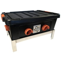 USA Made 50lb Capacity 6 Port Automatic Chicken Feeder with Welded Aluminum Poultry Stand