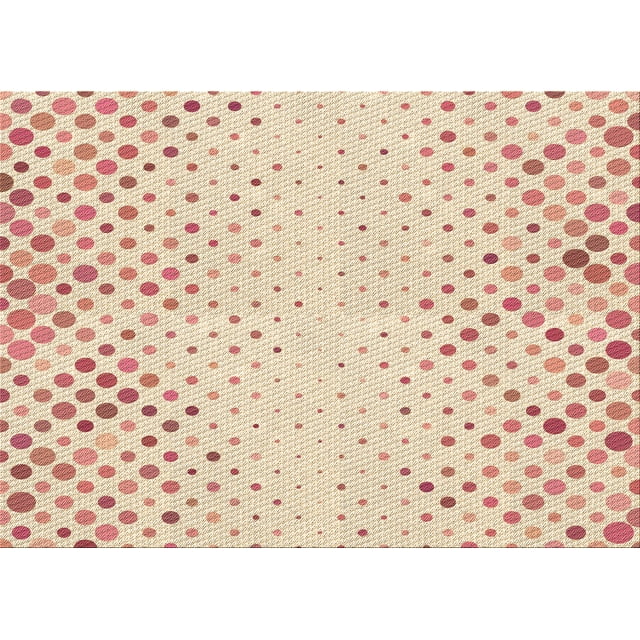 Ahgly Company Machine Washable Indoor Rectangle Transitional Sunrise Orange Area Rugs, 4' x 6'