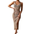 thumbnail image 2 of Conairie Womens Swimsuit Coverup Sleeveless Loose Crochet Knit Bathing Suits Cover Up Summer Beach Long Dress Vacation Outfits Khaki One Size, 2 of 8