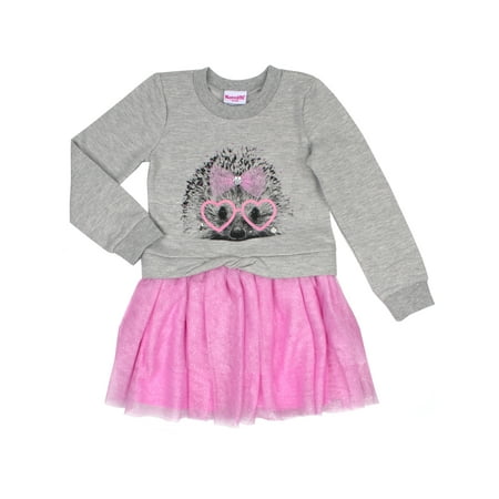 Nannette Long Sleeve Hedgehog Sweatshirt & Tutu Dress (Toddler Girls)
